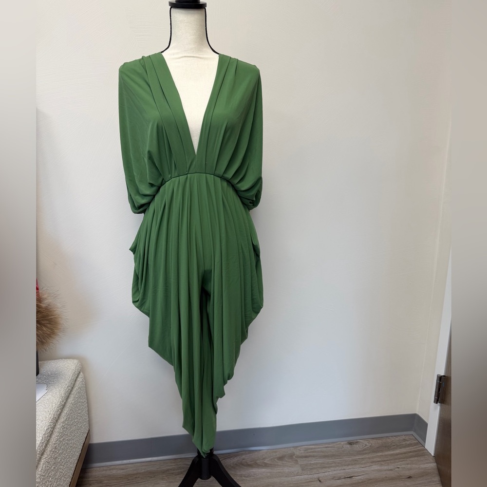 Norma Kamali Green Waterfall Jumpsuit - Picture 2 of 5